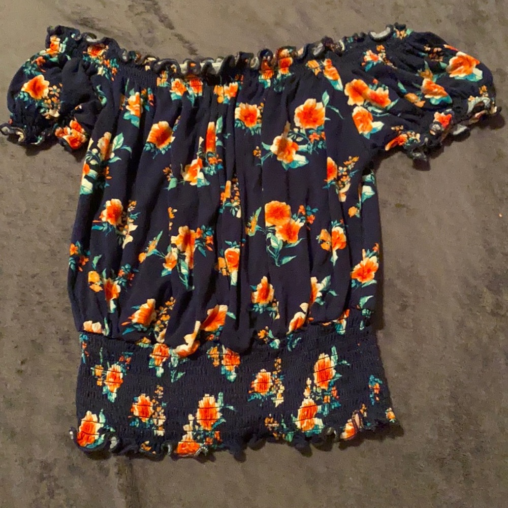 off the shoulder floral top